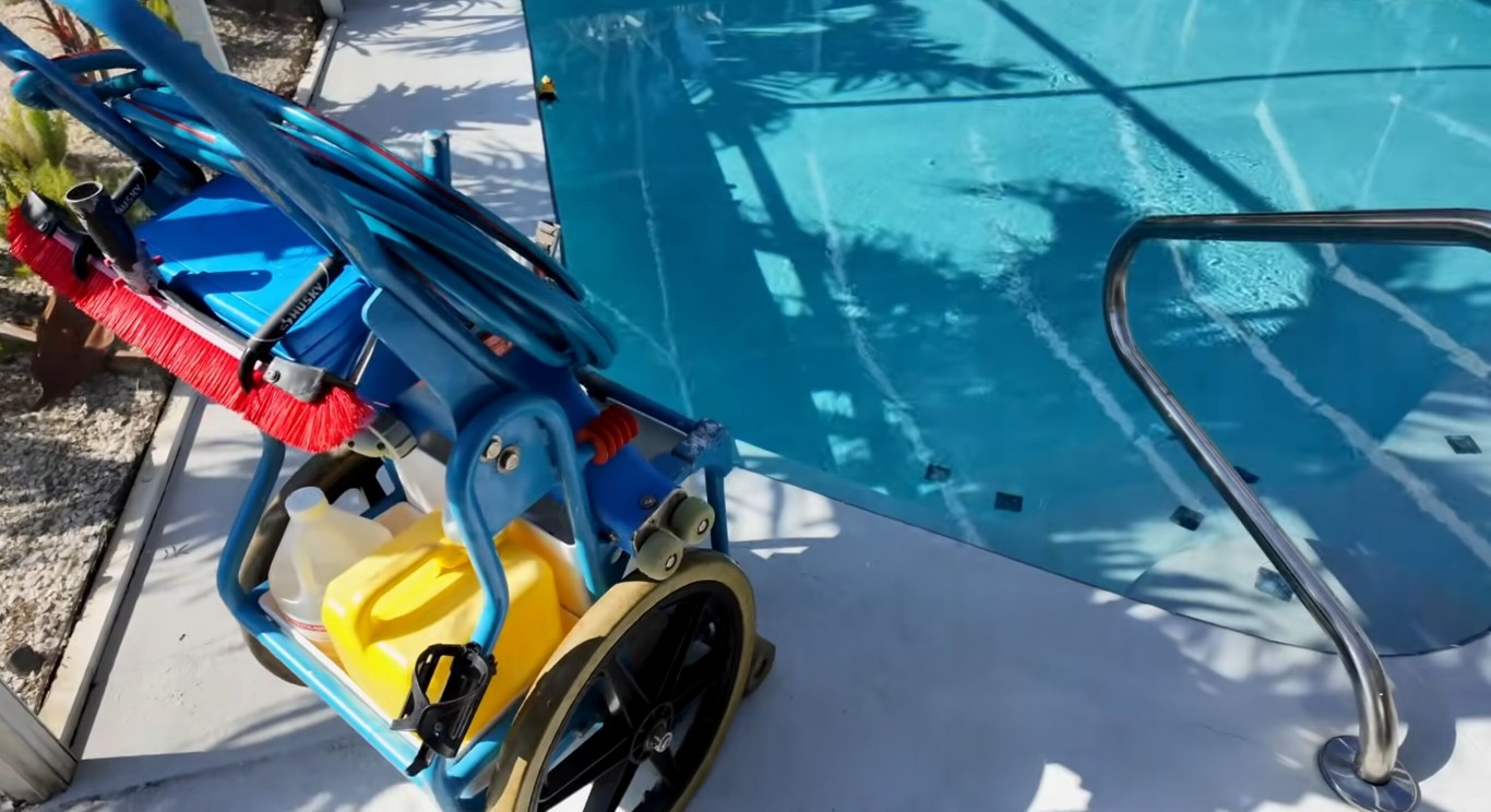 Professional pool cleaning equipment for weekly maintenance in Miami Gardens, FL